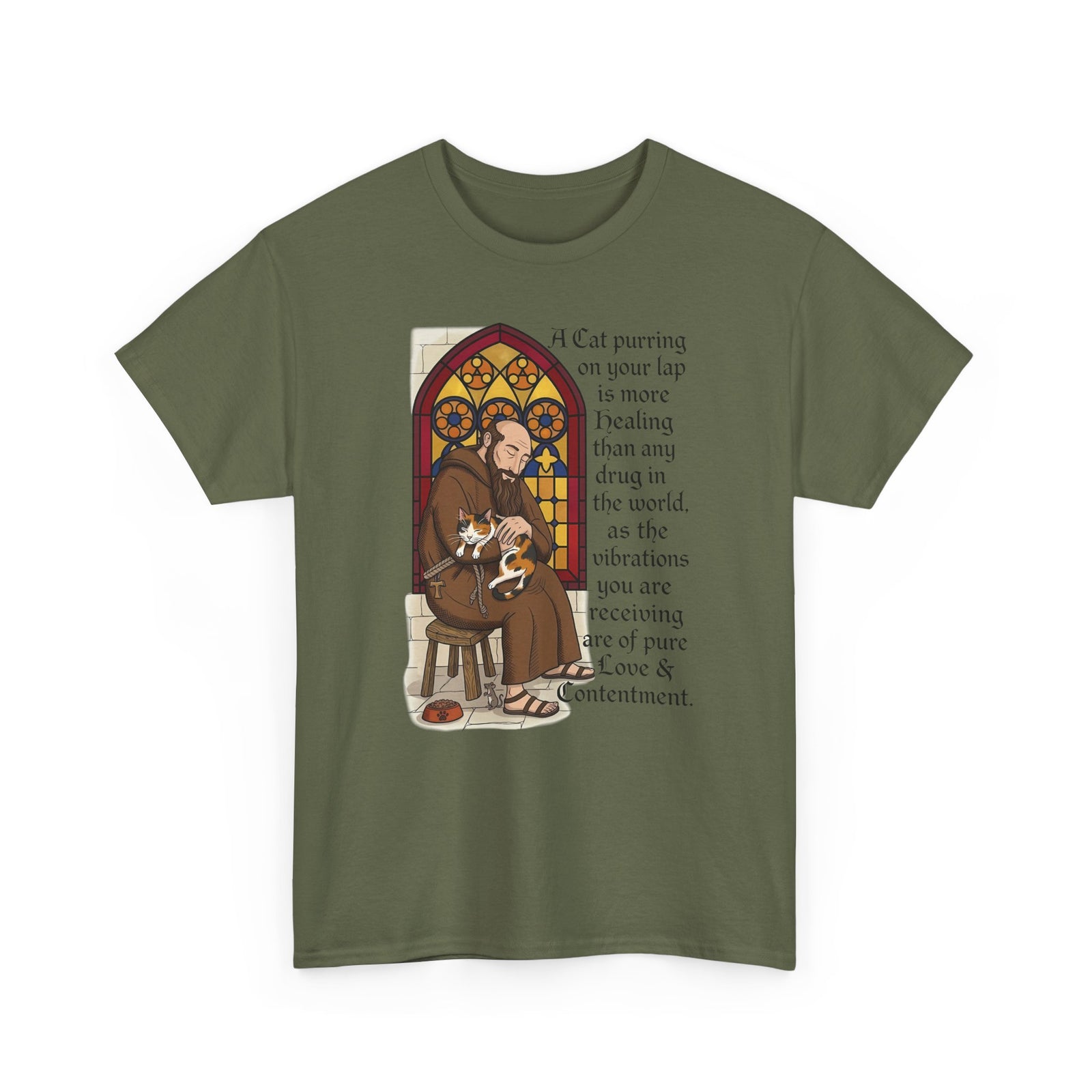 Saint Anthony the Abbot T-Shirt — Patron Saint of Animals with Cats Graphic