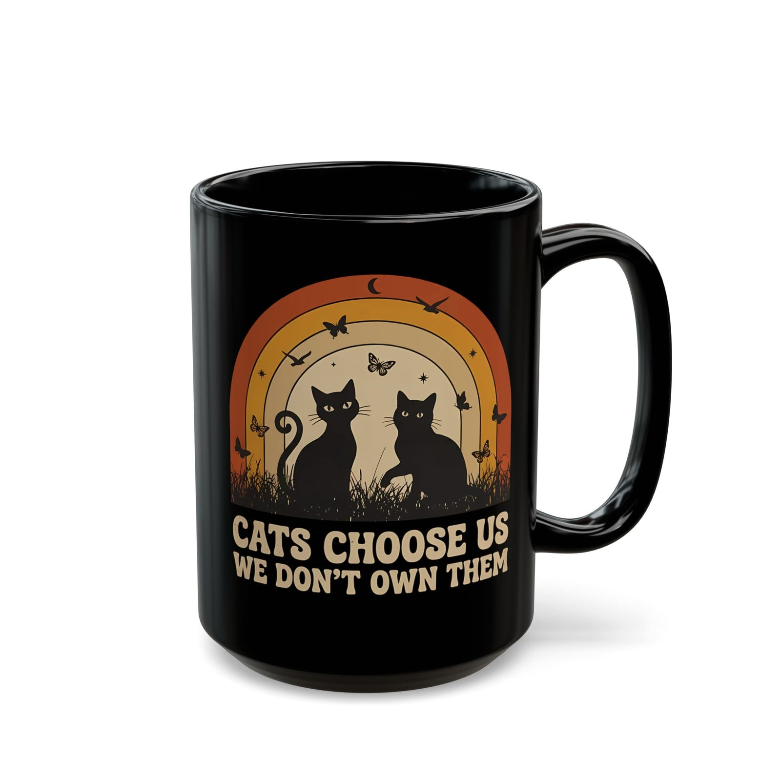 Cats Choose Us Mug — "Cats Choose Us, We Don't Own Them" Cat Lover T‑Mug