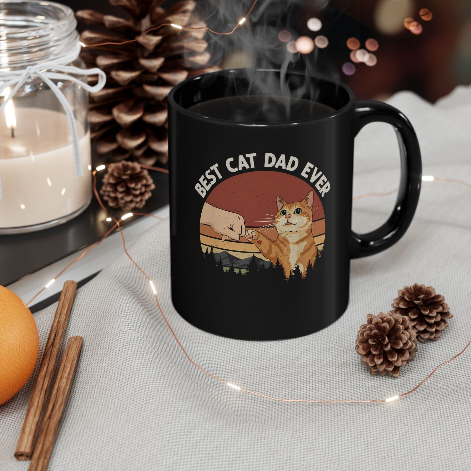 Best Cat Dad Ever Mug — Funny Cat Dad Black Mug