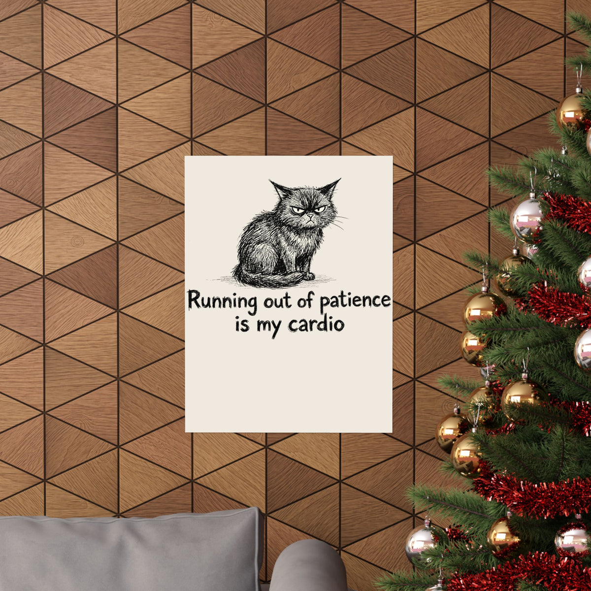 Running Out Of Patience Is My Cardio Cat Poster