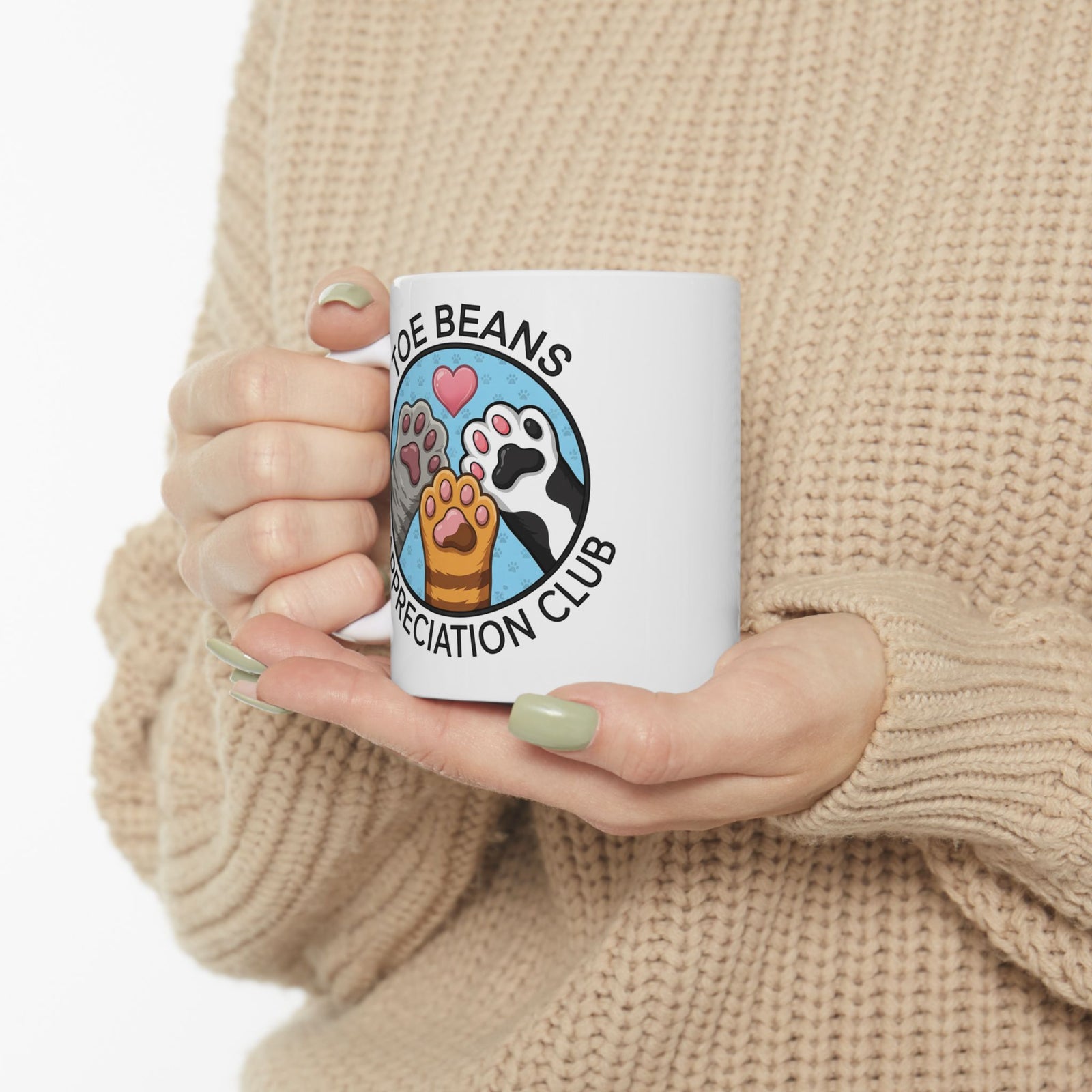Toe Beans Appreciation Club Cat Lovers Ceramic Mug