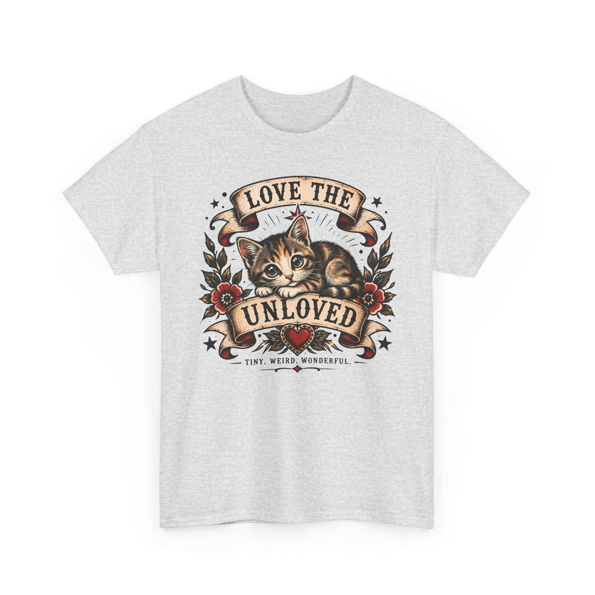 Love The Unloved Kitten Shirt — American Traditional Tattoo Cat T-Shirt
