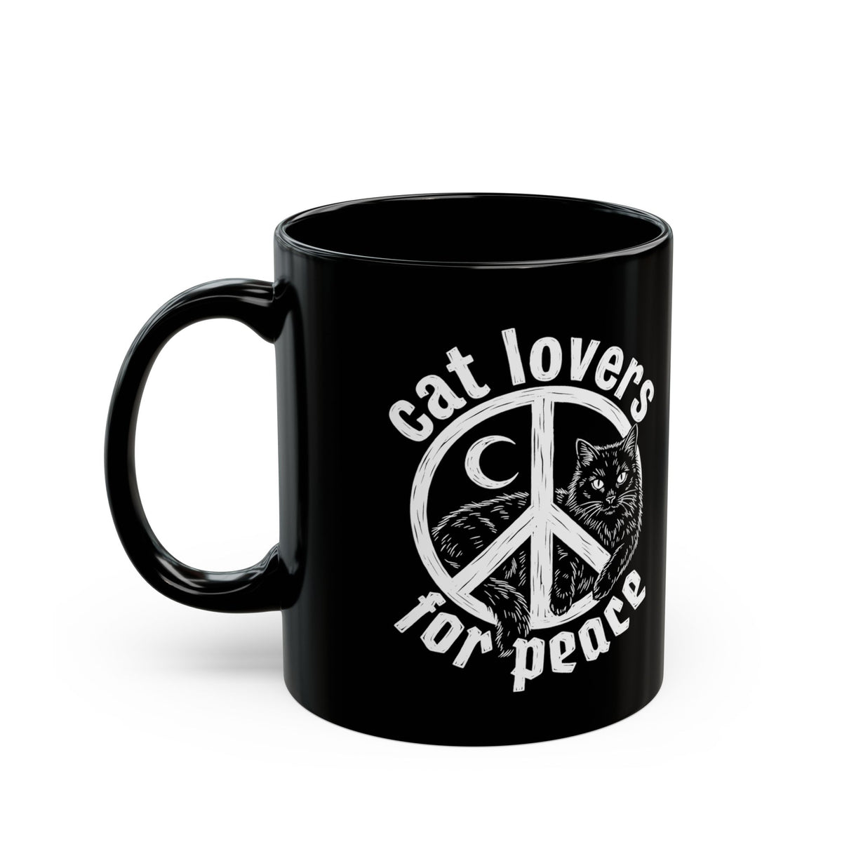 Cat Lovers For Peace Black Mug