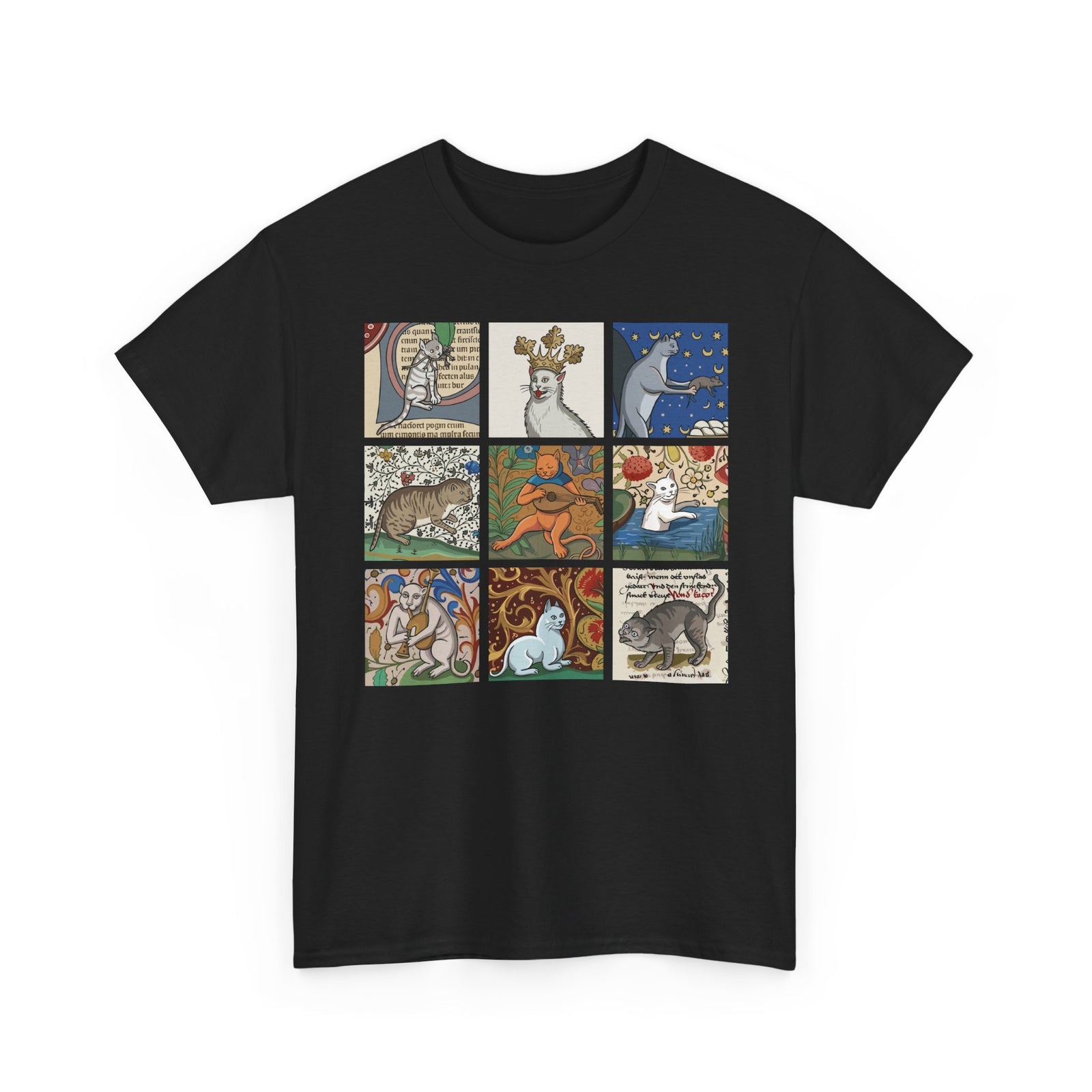 Medieval Cats T-Shirt — Vintage Heraldic Cat Design