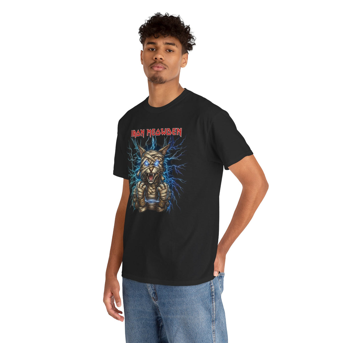 Iron Meowden Cat T-Shirt — Heavy Metal Kitty Graphic Tee