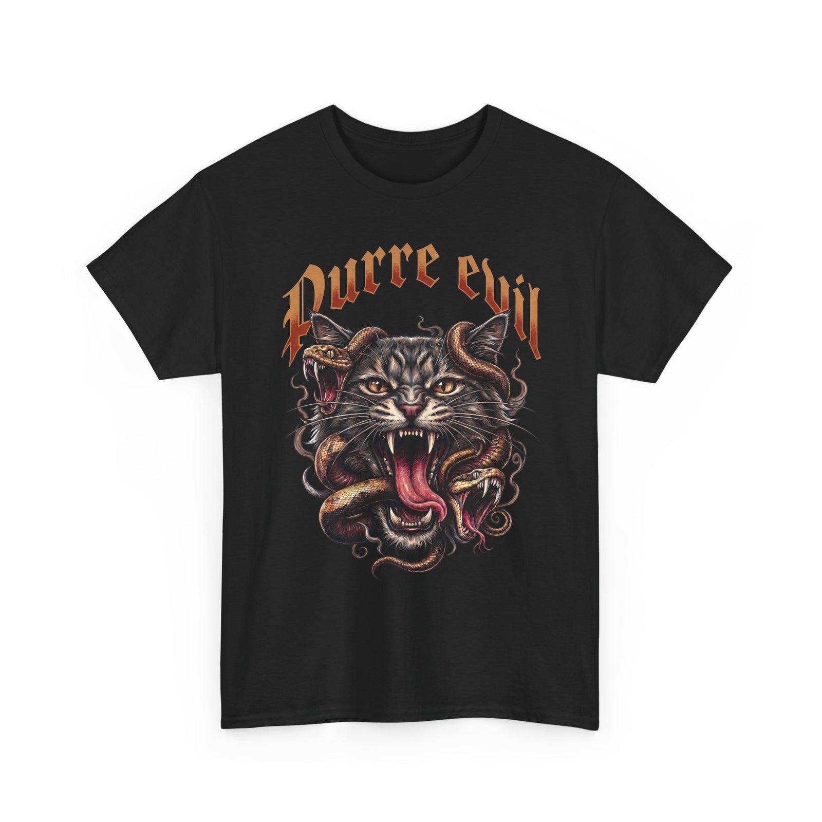Purre Evil T-Shirt — Funny Heavy Metal Cat Snake Gothic Tee