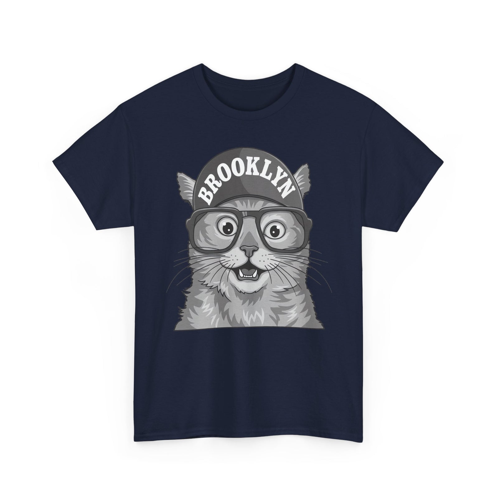Brooklyn Cat Graphic Tee — Vintage Hipster Cat T-Shirt