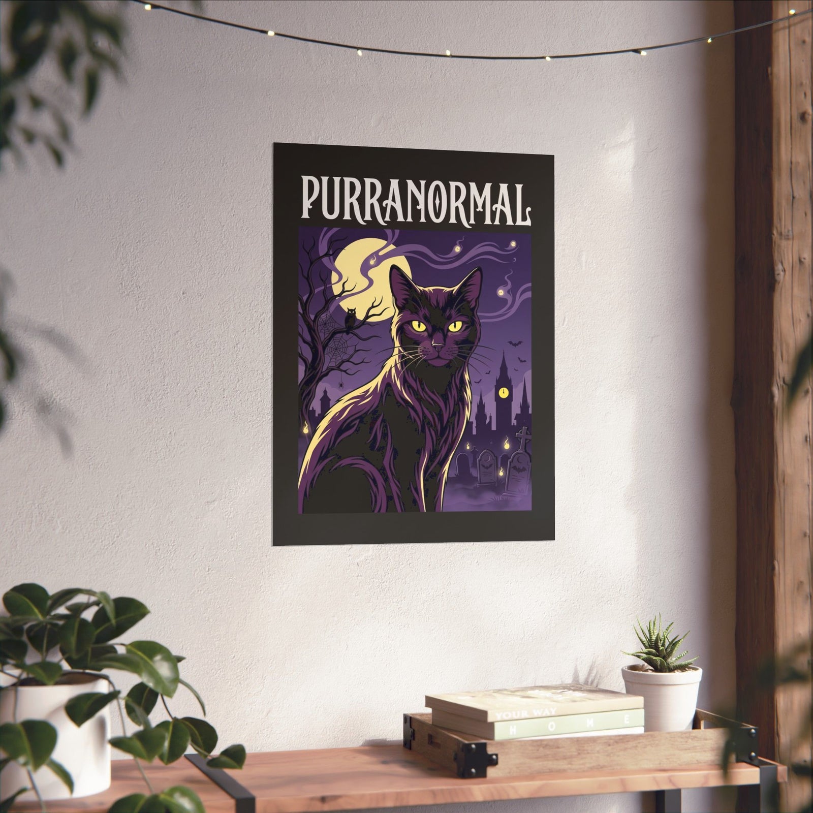 Purranormal Cat Poster — Paranormal Cat Spooky Cat Graphic Poster