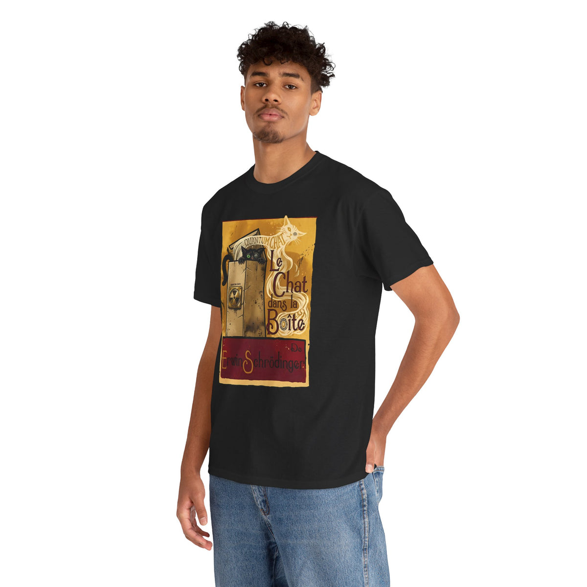 Le Chat dans la Boite Cat T-Shirt — Cute French Cat Graphic Tee