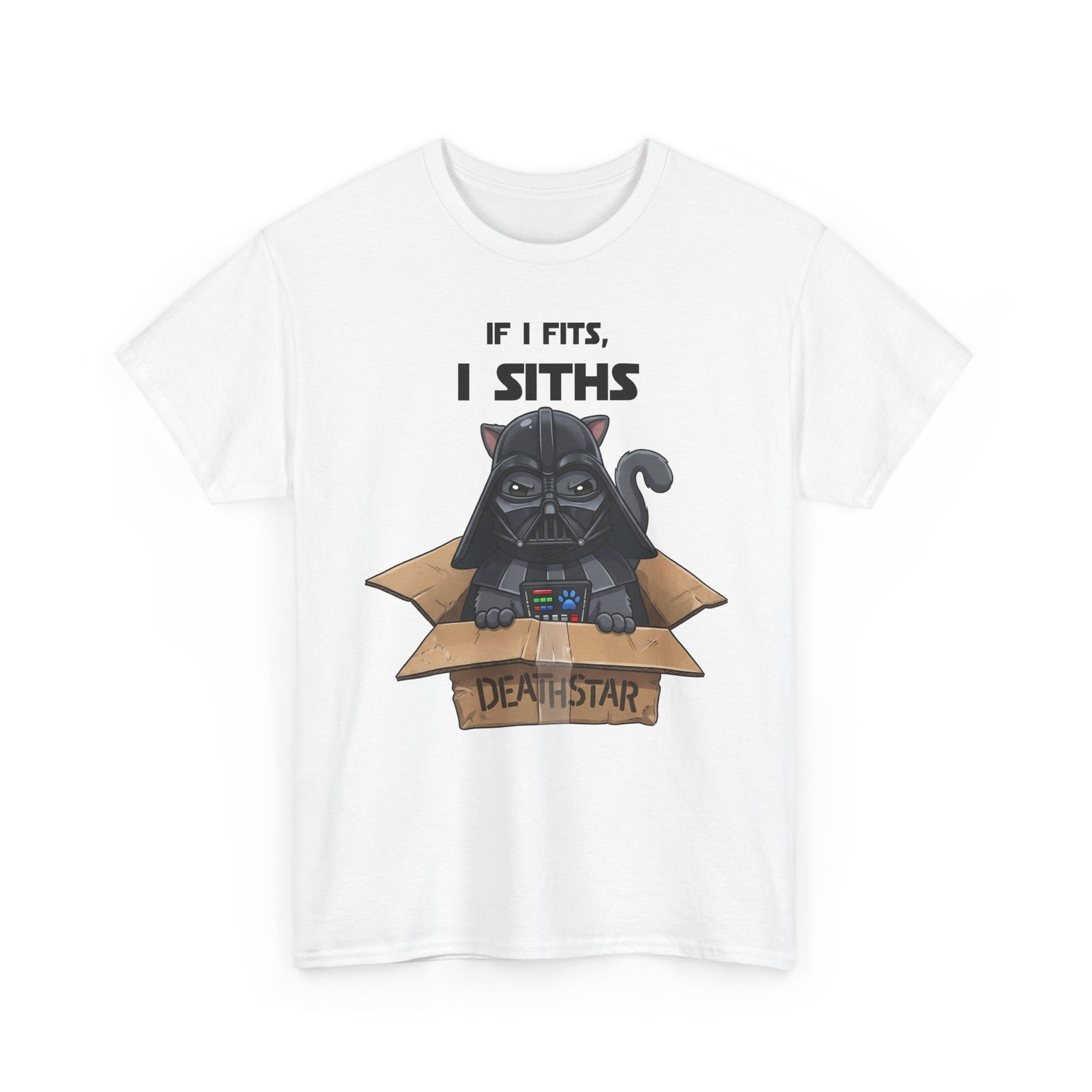 Space Villain Kitten Retro Galaxy Cat T-Shirt Funny Cat in Box Graphic Tee