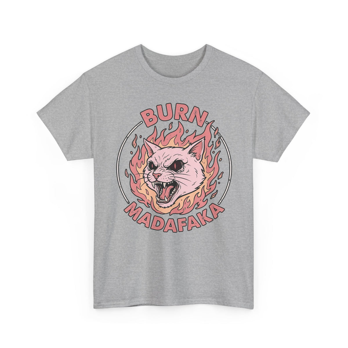 Funny Cat T‑Shirt — "Burn Madafaka" Graphic Tee