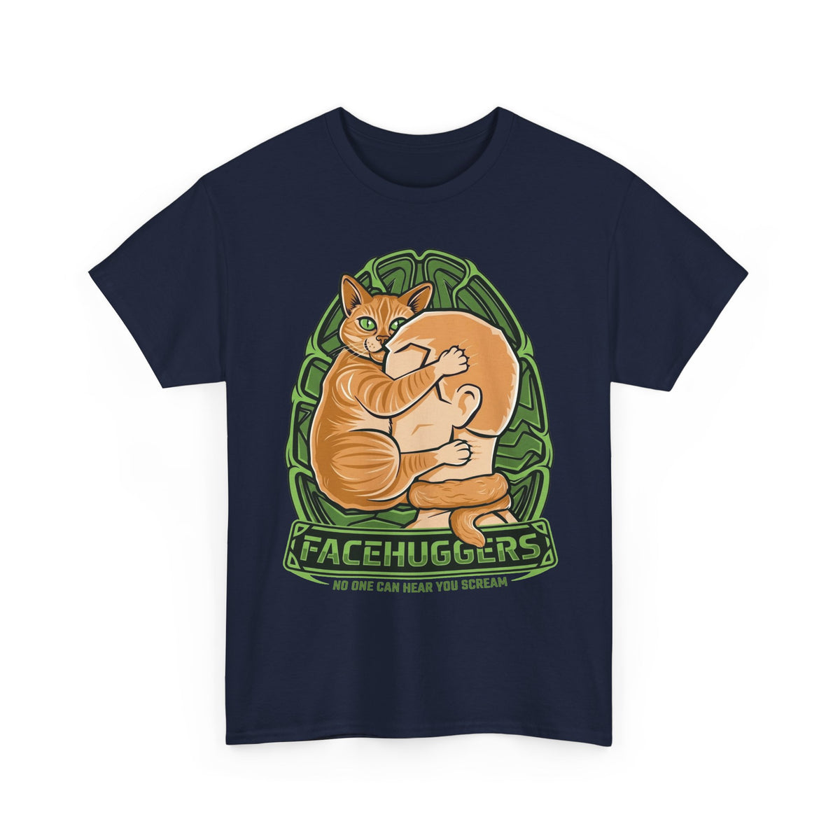 Cat 'Facehuggers' T-Shirt — Funny Orange Cat Hug Design