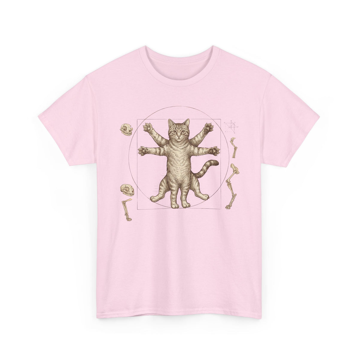 Vitruvian Cat T-Shirt — Anatomical Cat Art Tee