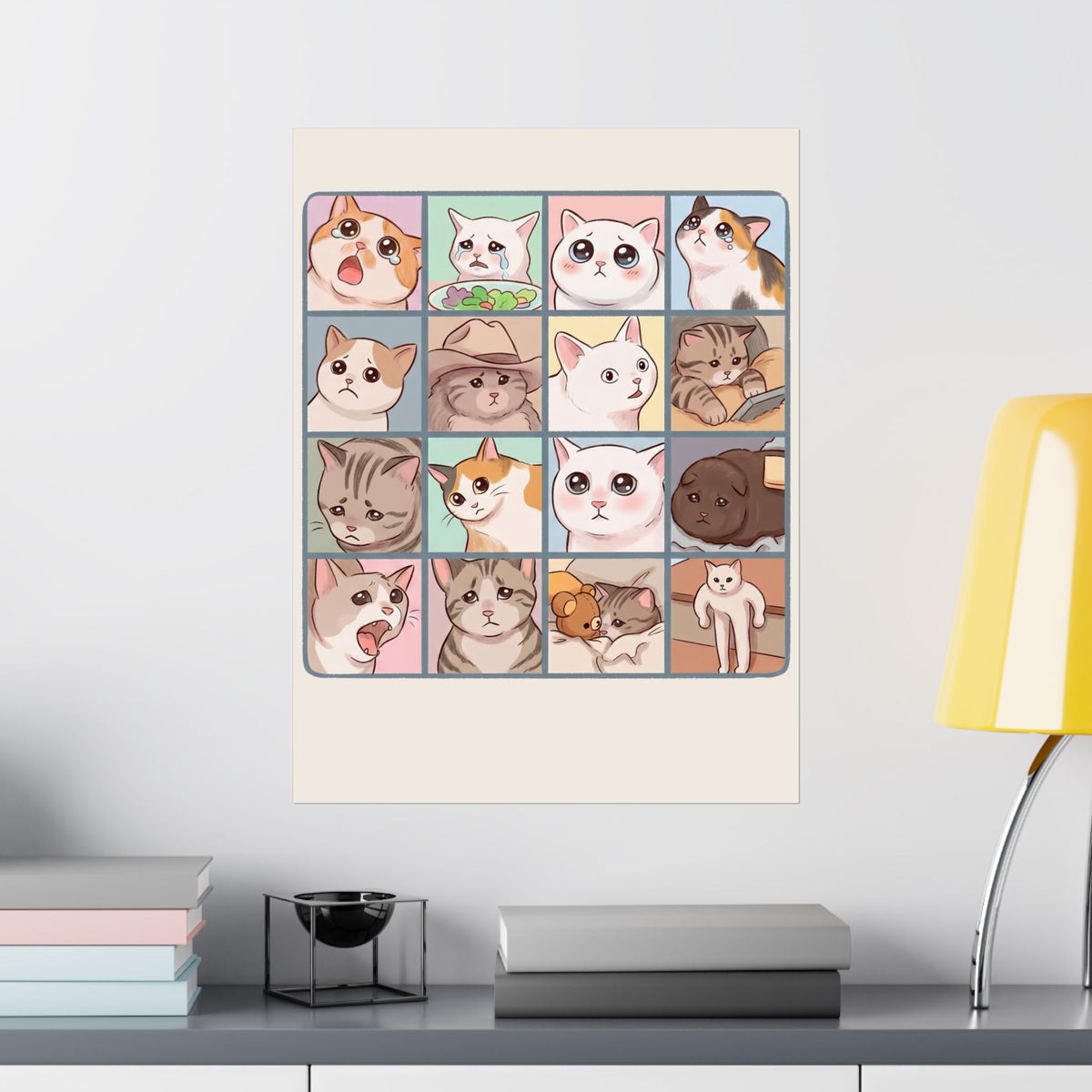 Cat Reactions Poster Funny Cat Memes Poster