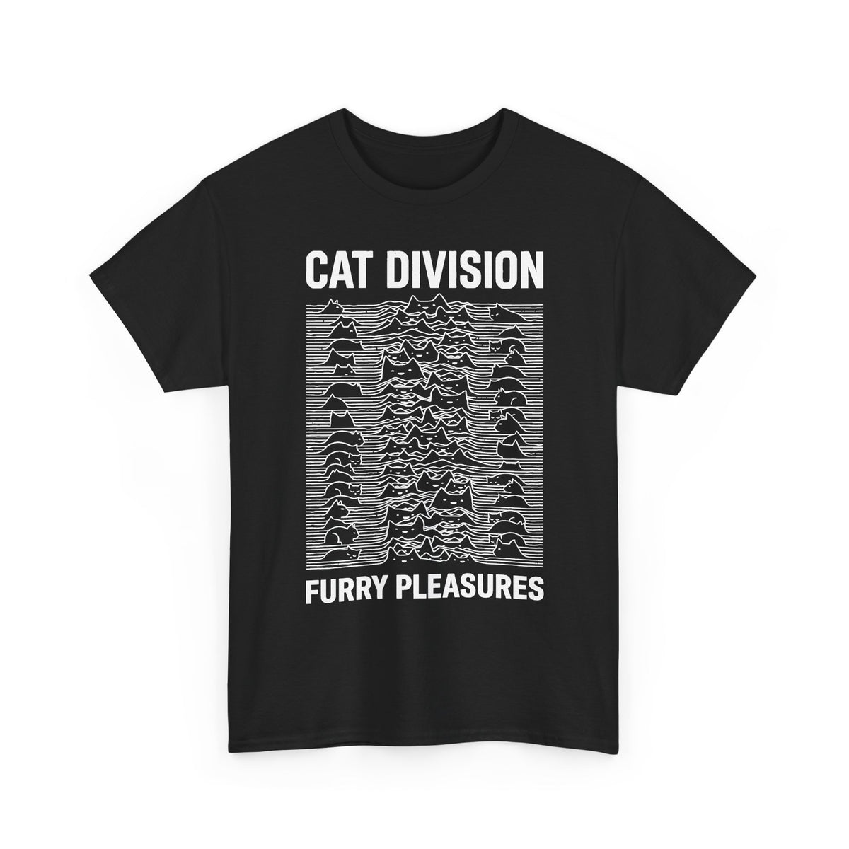 Cat Division Tee — "Furry Pleasures" Graphic Cat Silhouette Shirt