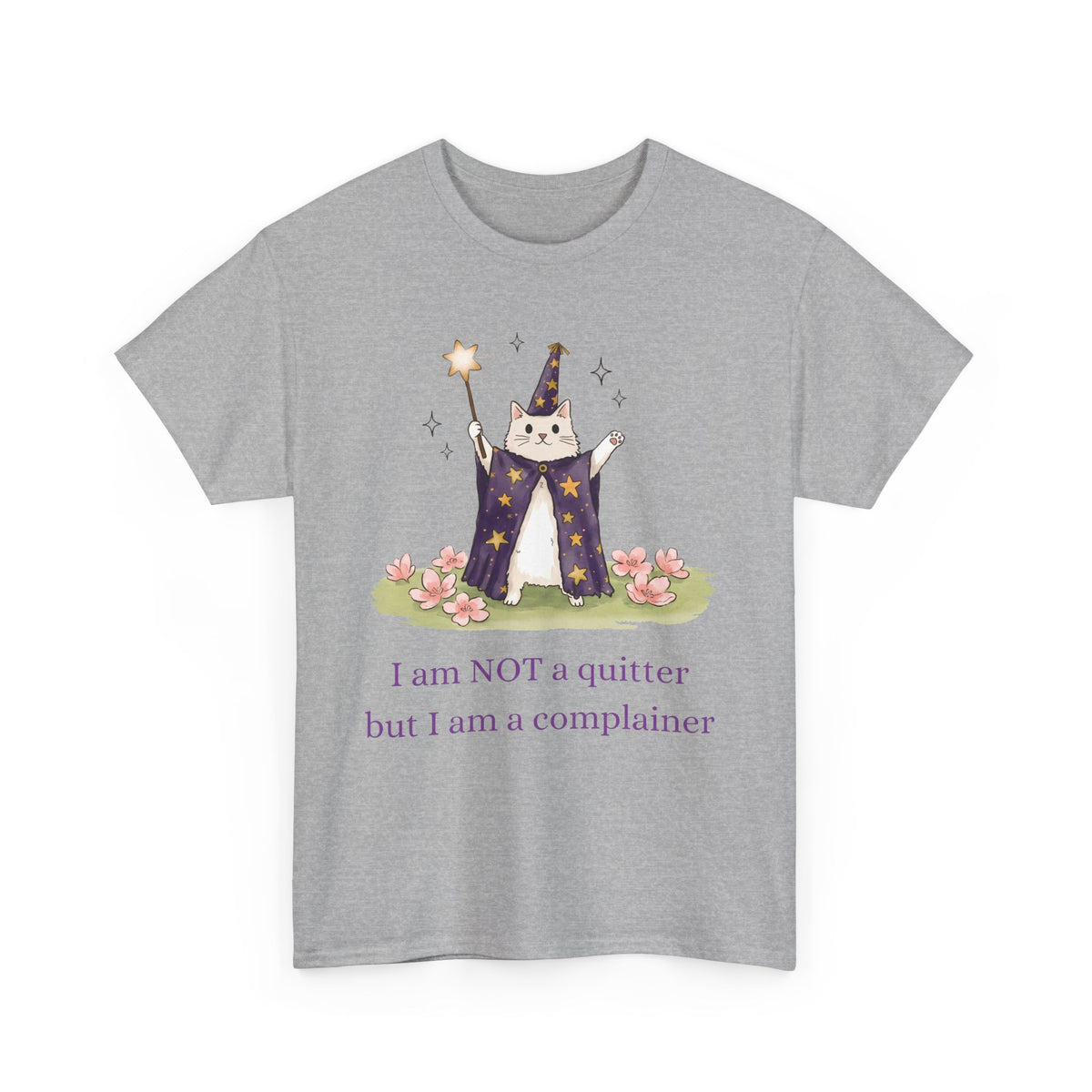 Funny Wizard Cat T-Shirt — Whimsical Magical Feline Complainer Apparel