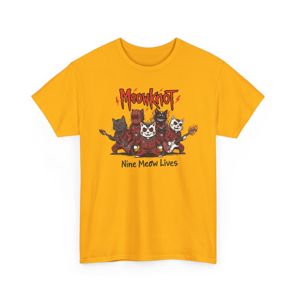 Meowknot Cat Band T-Shirt — Cute Musical Cat Graphic Tee
