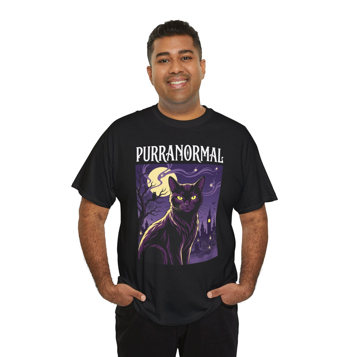 Purranormal Cat T-Shirt — Paranormal Cat Spooky Cat Graphic Tee