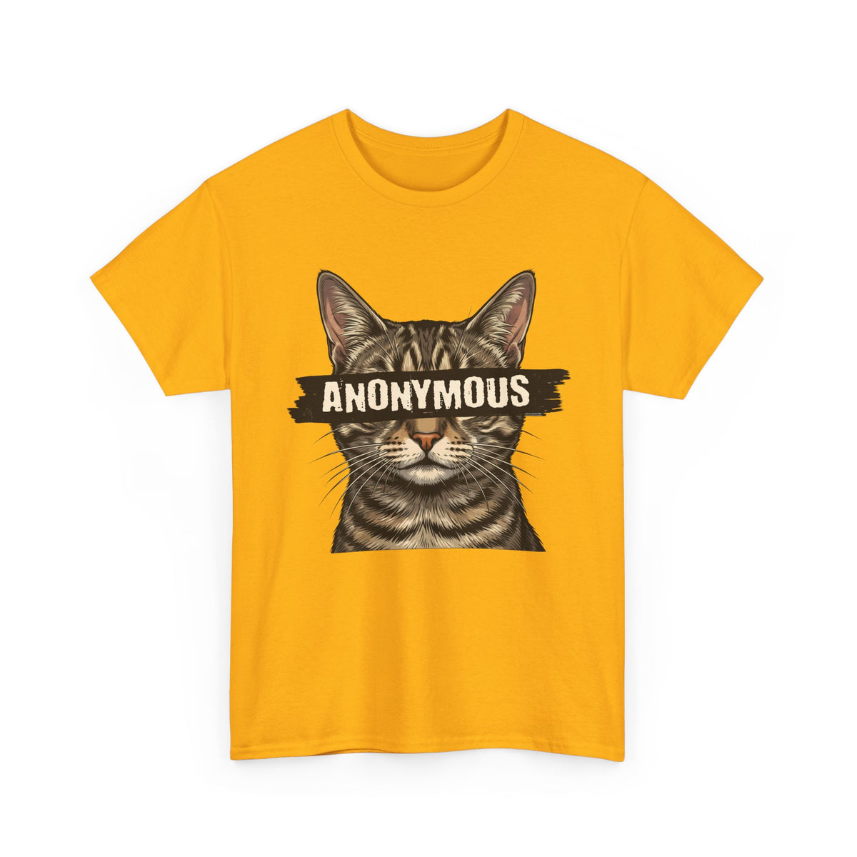 "Anonymous" Censored Cat T-Shirt, Edgy Feline Graphic Tee