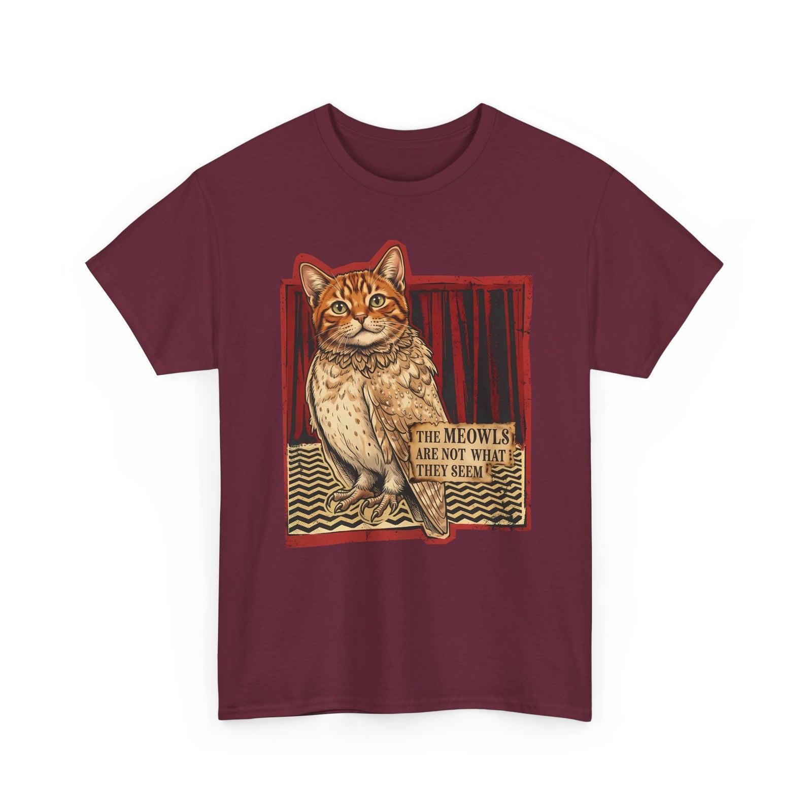 Meowls Are Not What They Seem T-Shirt — Mysterious Cat Quote Tee