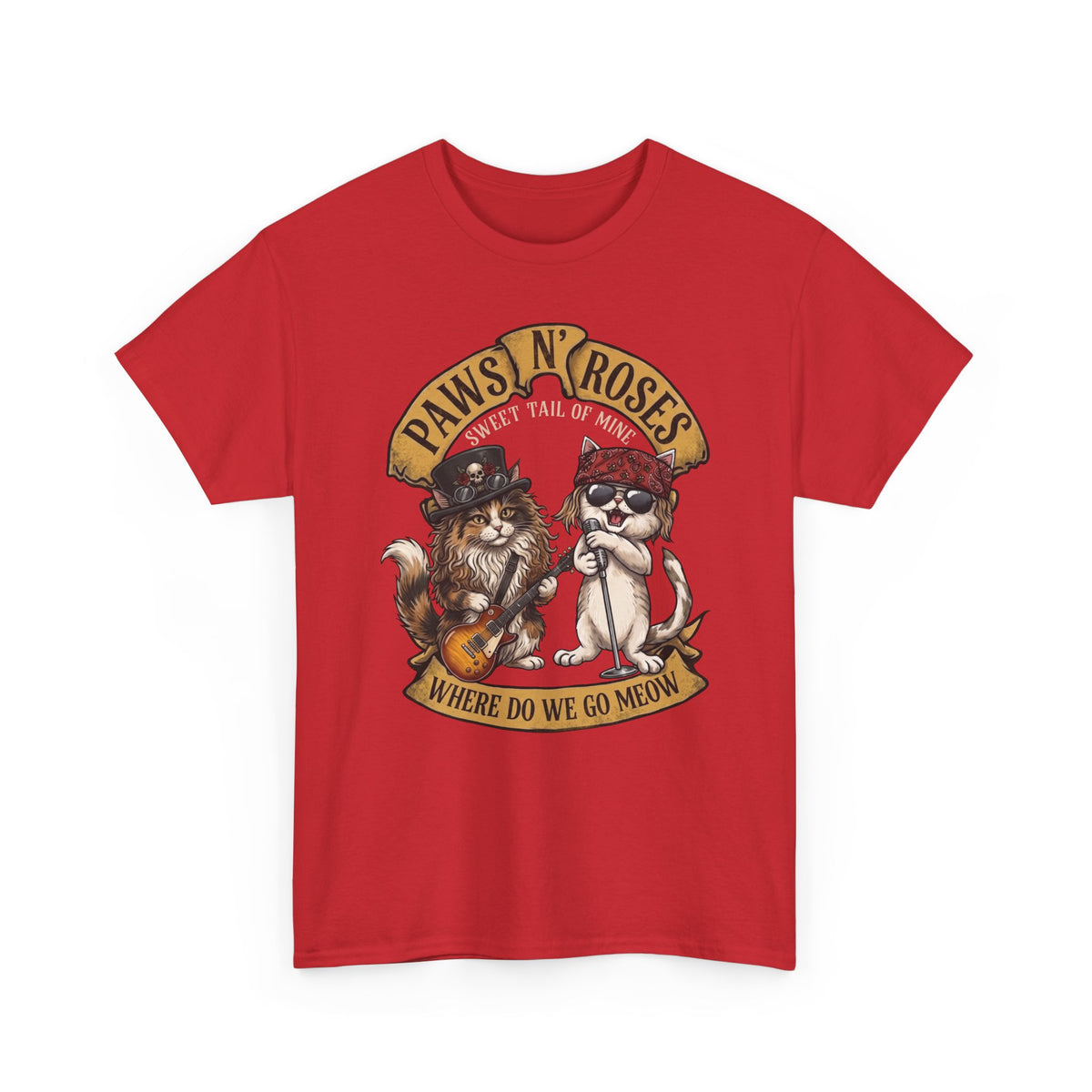 PAWS N' ROSES "Sweet Tail of Mine" Funny Cats T-Shirt