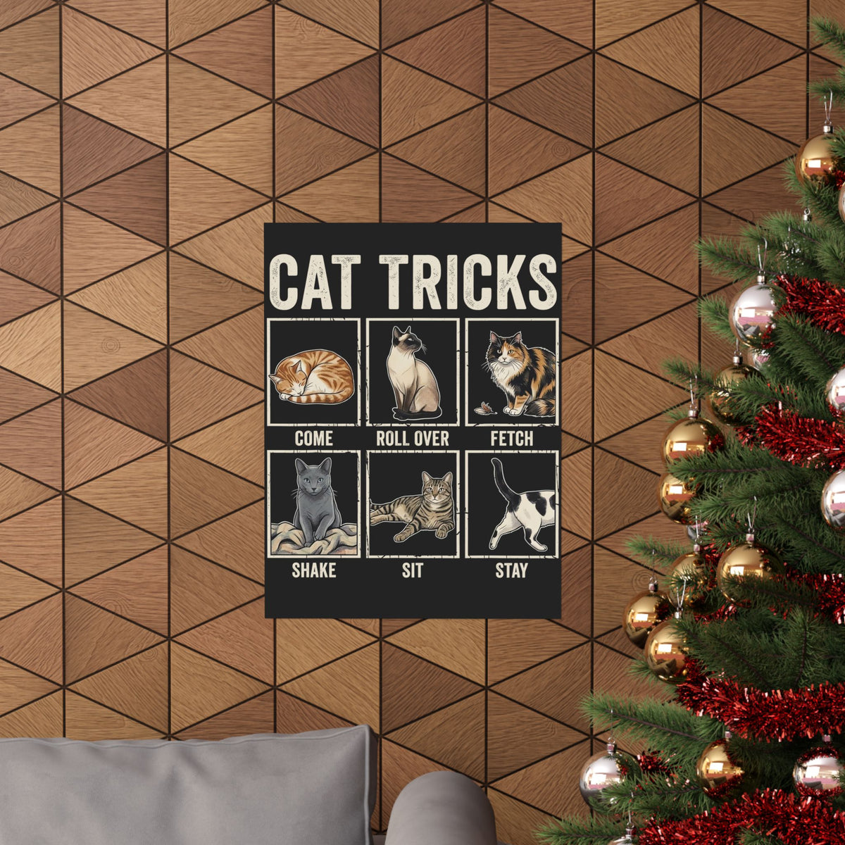 Funny Cat Tricks Poster — Cute Cat Humor Poster