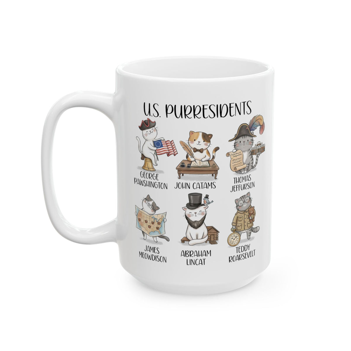 US Purresidents Funny Cat Ceramic Mug
