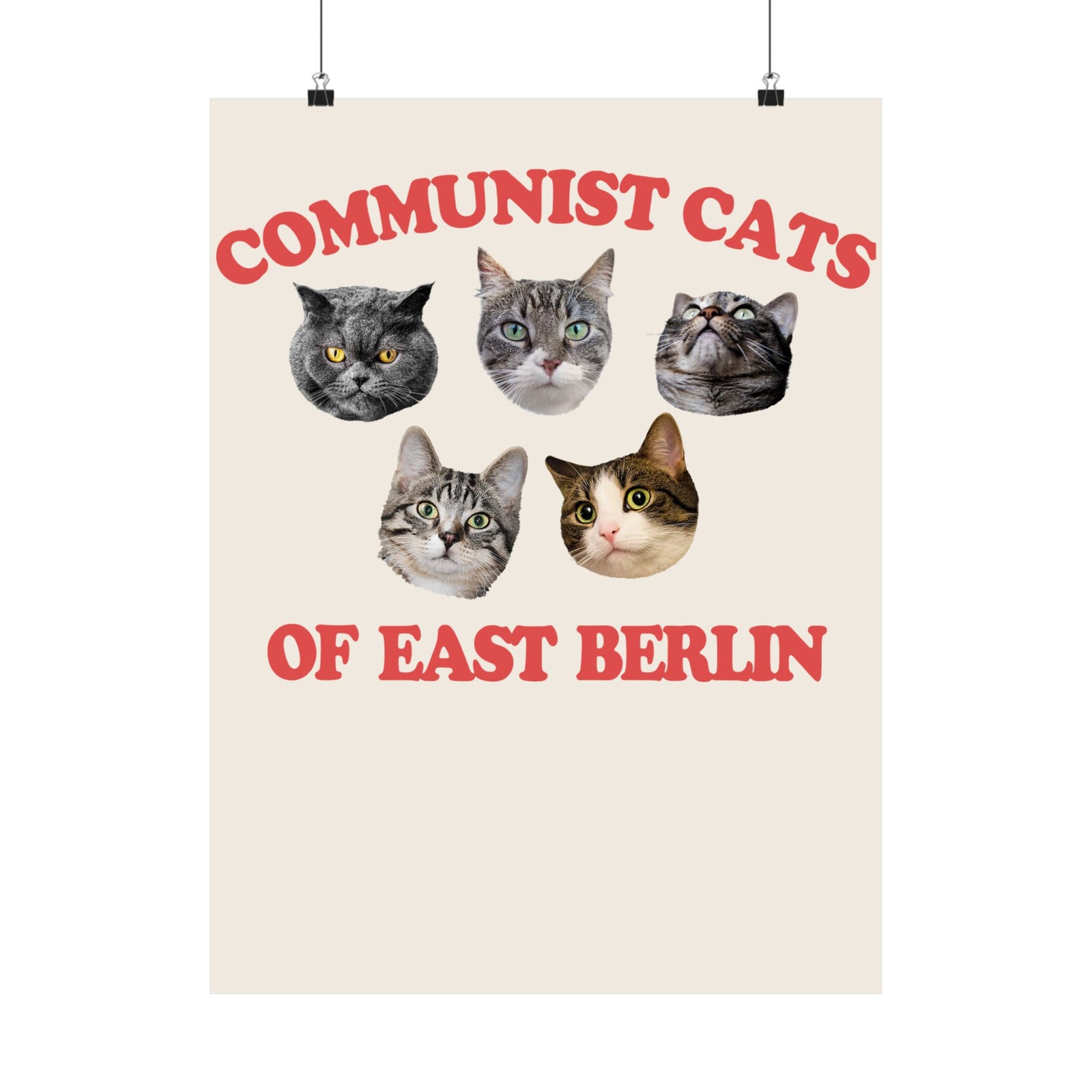 Communist Cats of East Berlin Poster — Retro Socialist Cat Poster