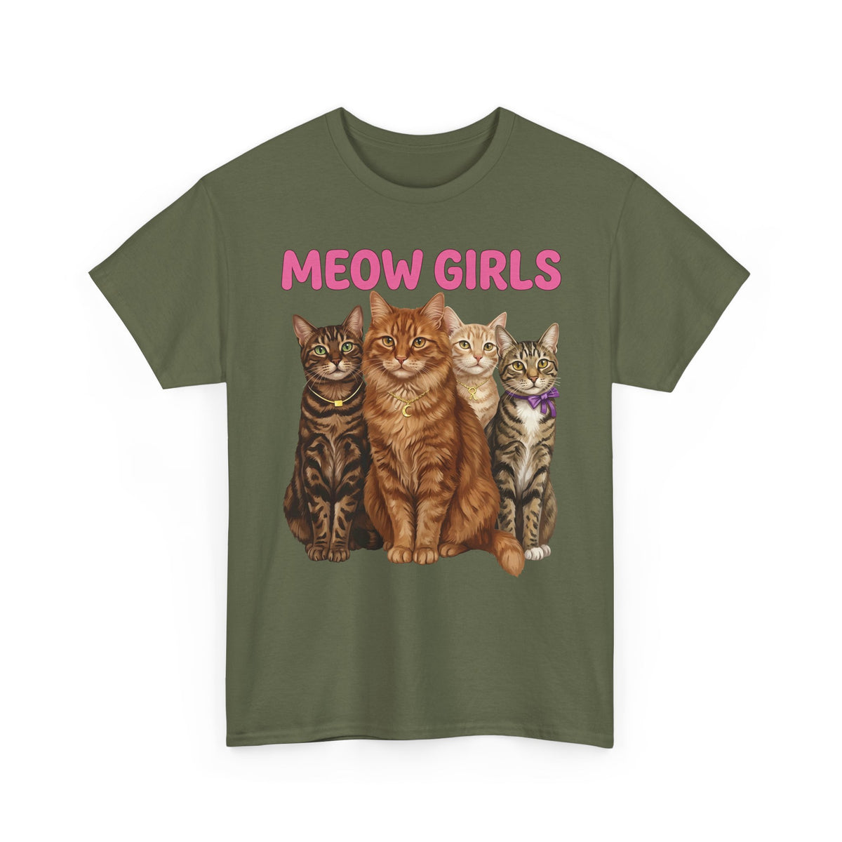 Meow Girls Cat Tee — Cute Graphic Cats Shirt for Cat Lovers