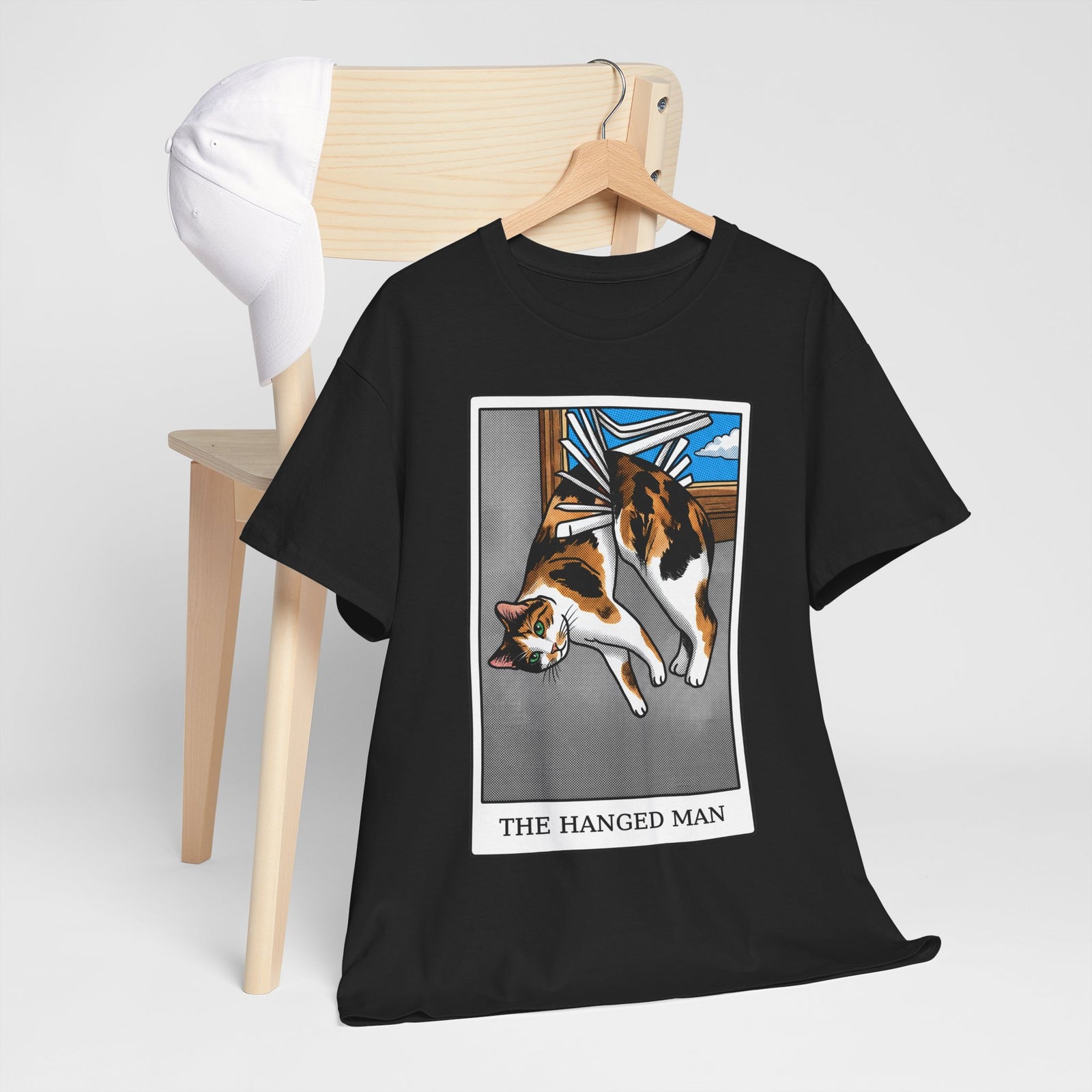 The Hanged Man Calico Cat Tarot Shirt — Funny Window Blinds T-Shirt