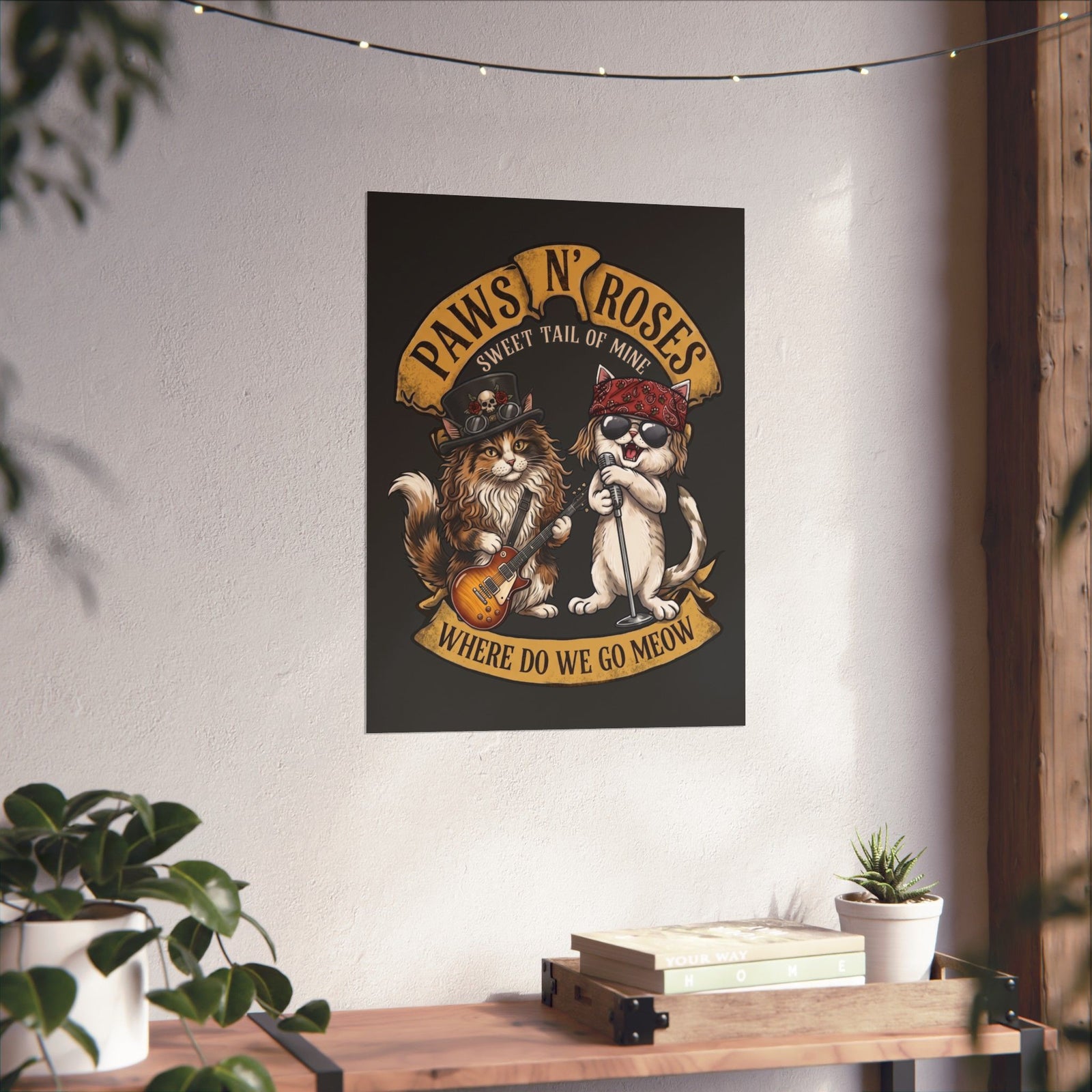 PAWS N' ROSES "Sweet Tail of Mine" Funny Cats Poster