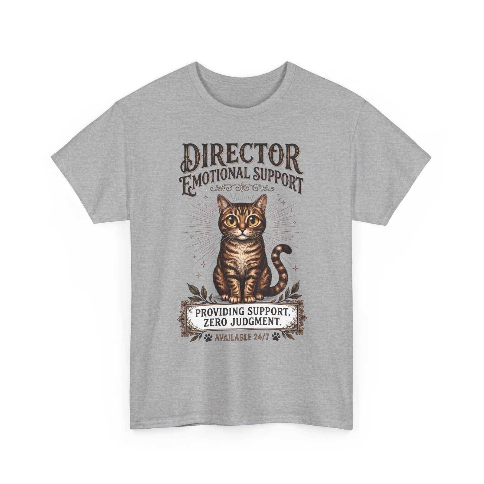 Director Emotional Support Cat T-Shirt — Vintage Tabby Feline Apparel