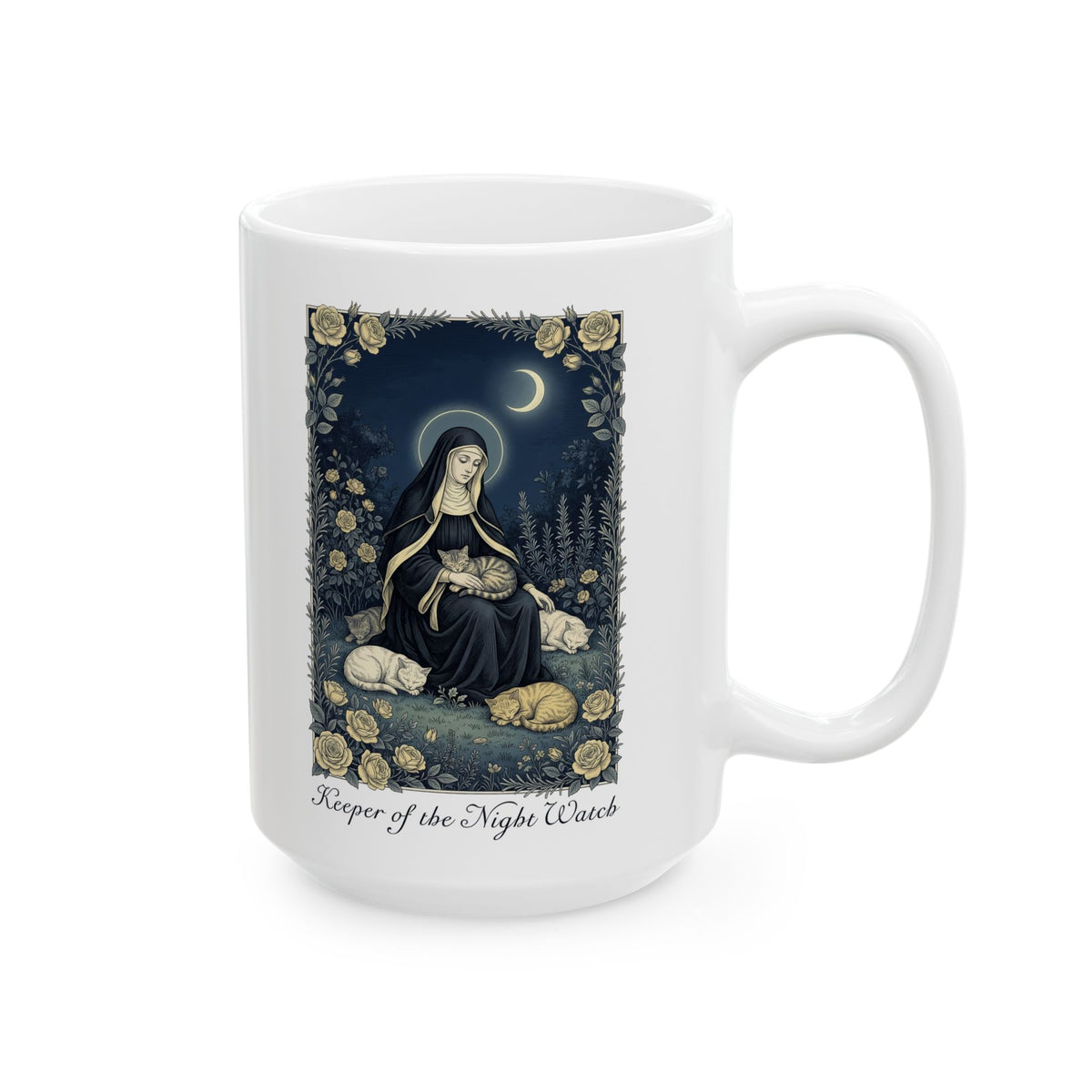 Keeper of the Night Watch Gertrude of Nivelles Cats Ceramic Mug