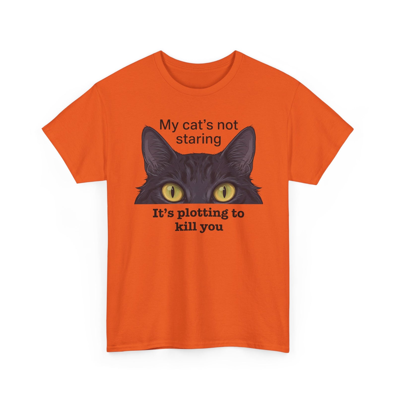 Graphic Tee — "My Cat's Not Staring, It's Plotting to Kill You" Cat Shirt