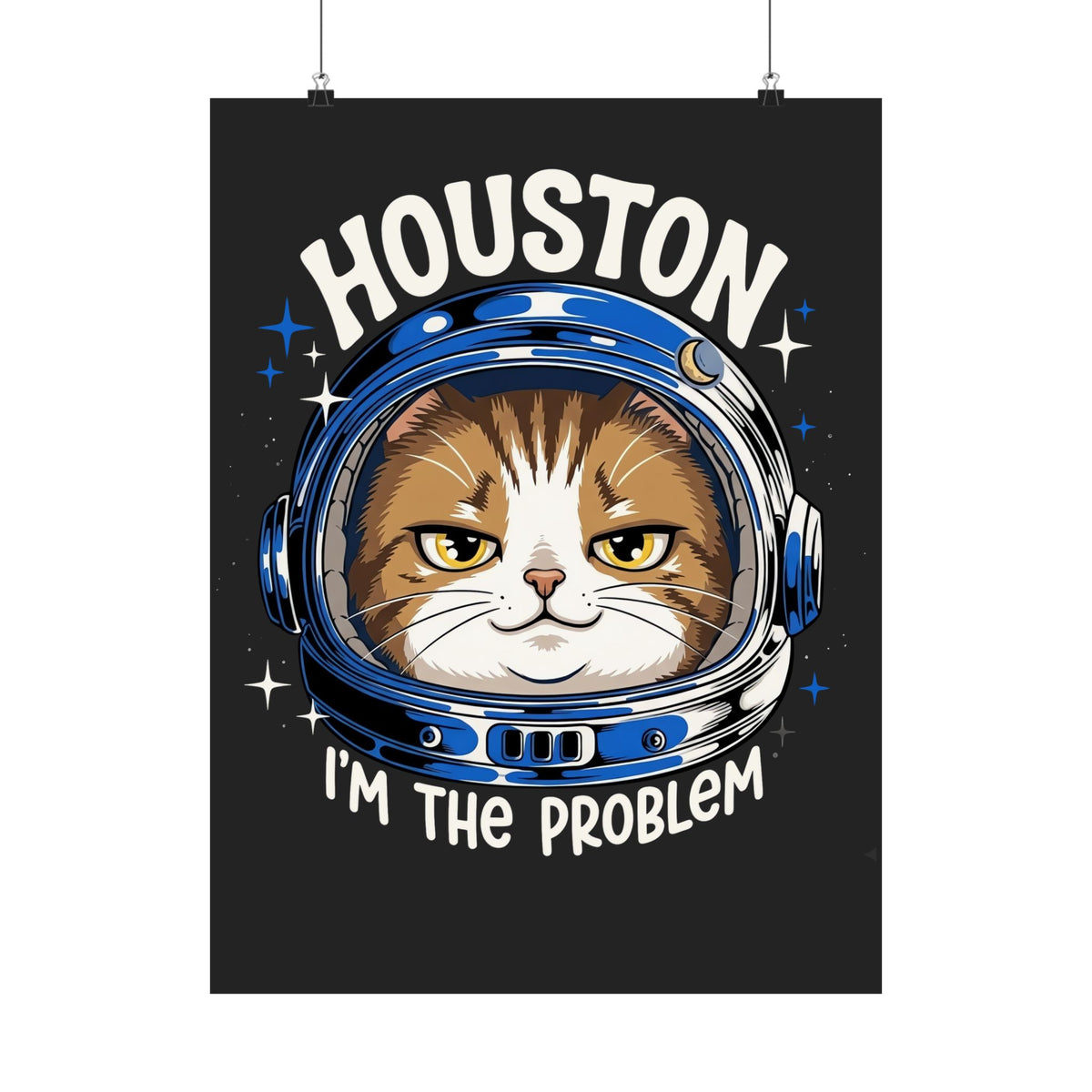 Houston I'm the Problem Space Cat Poster