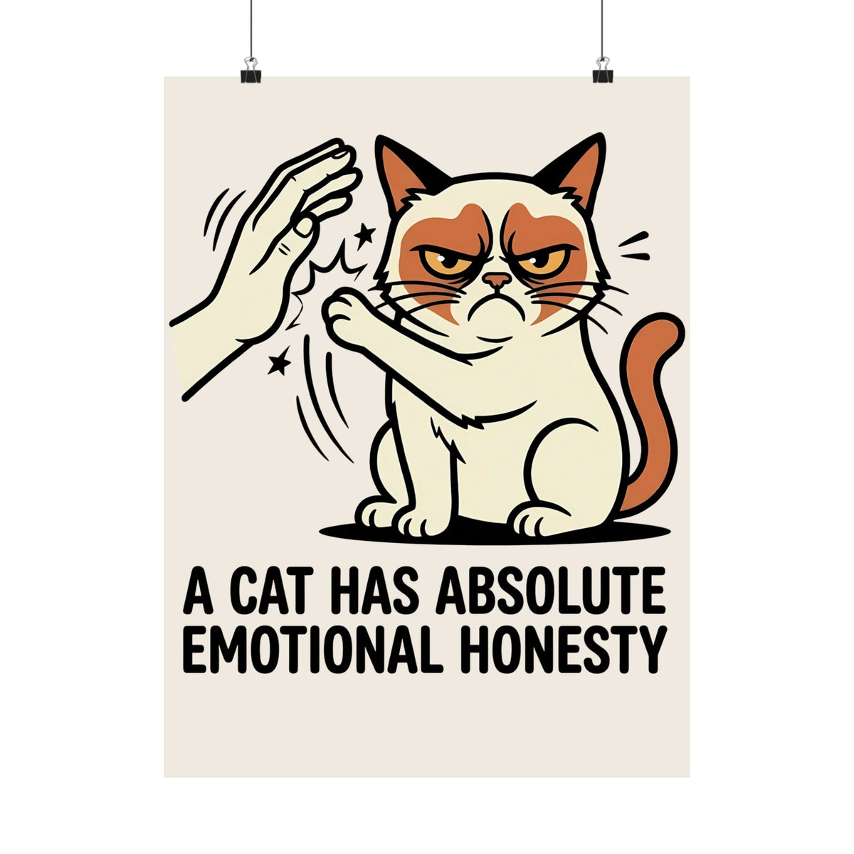Funny Angry Cat Slap Poster