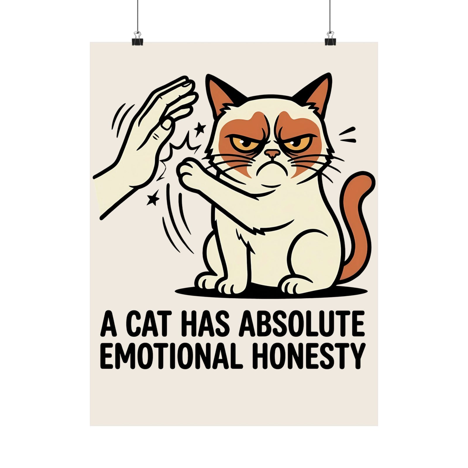 Funny Angry Cat Slap Poster