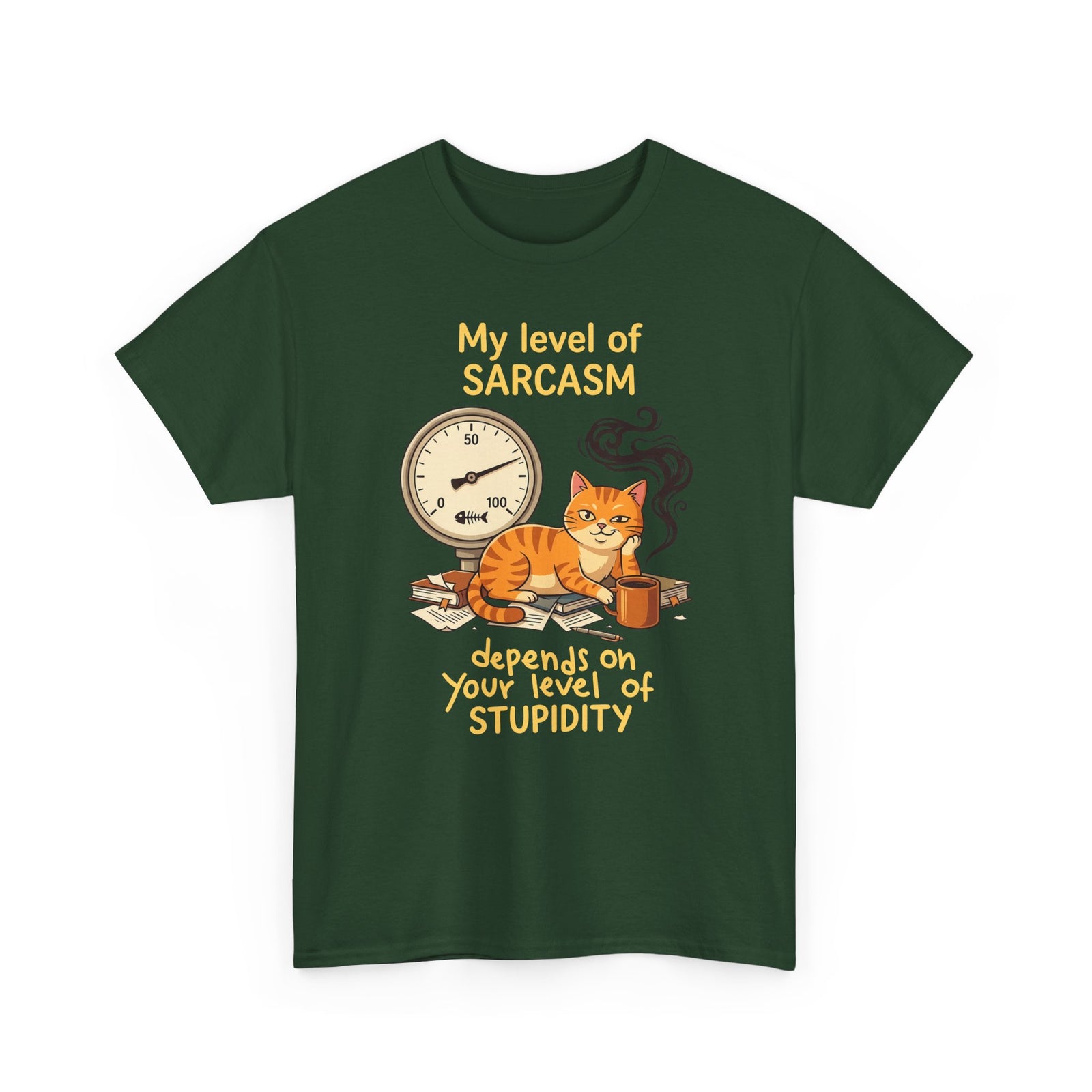 Sarcasm Depends On Your Stupidity Cat T-Shirt