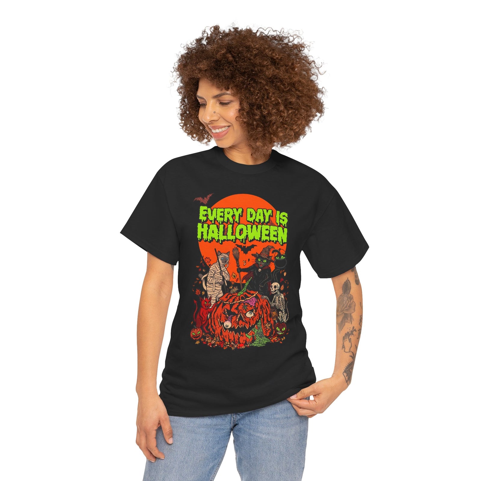 Every Day Is Halloween Cats T-Shirt — Spooky Monster Felines Tee