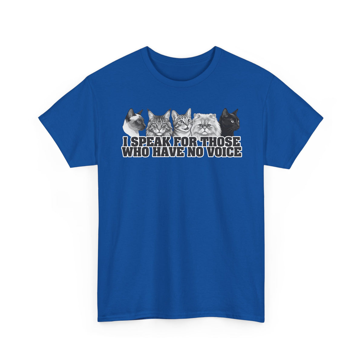 Cat Lover T-Shirt — "I Speak for Those Who Have No Voice" Animal Rescue Tee