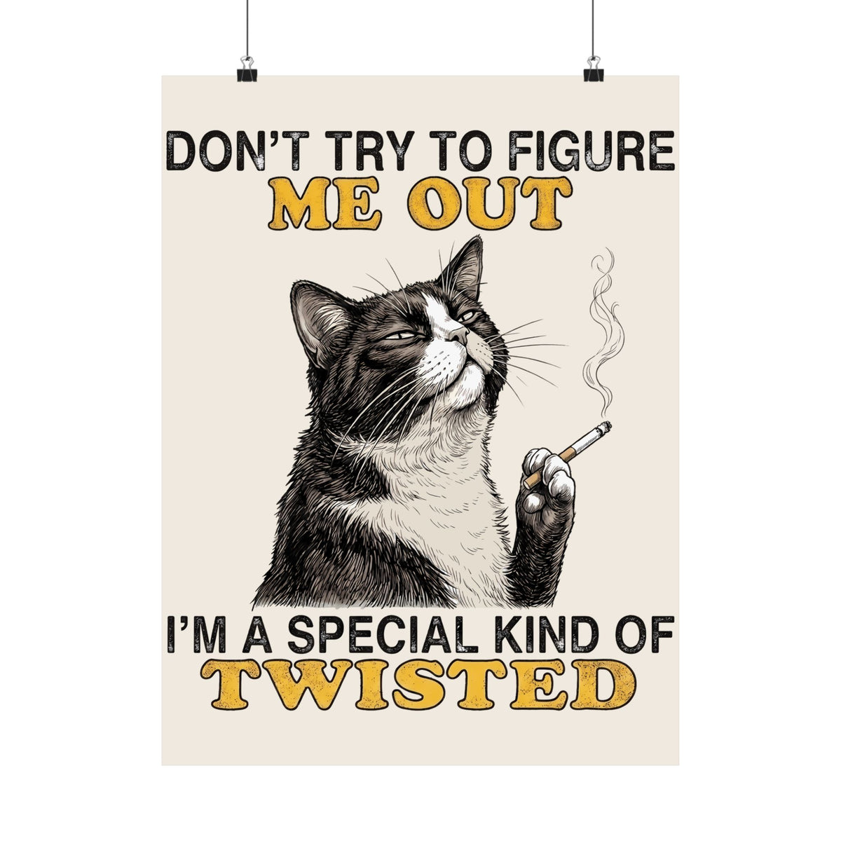 Grumpy Cat Poster "I’m a Special Kind of Twisted" Funny Sarcastic Cat Poster for Cat Lovers