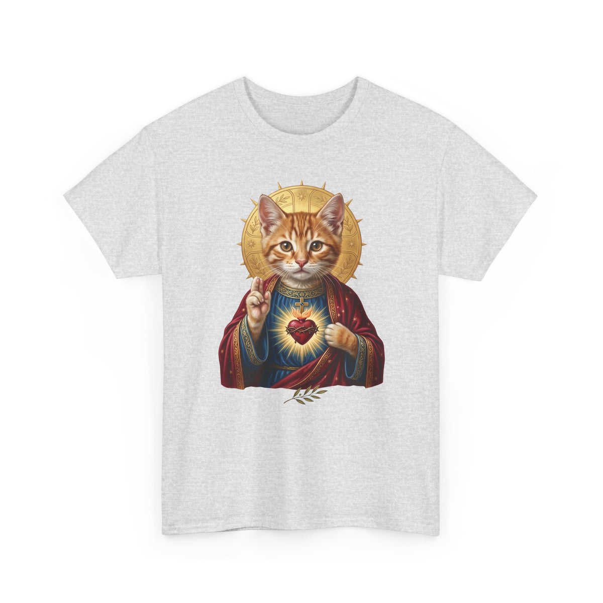 Sacred Heart Cat T-Shirt — Christian Religious Cat Lover Graphic Tee