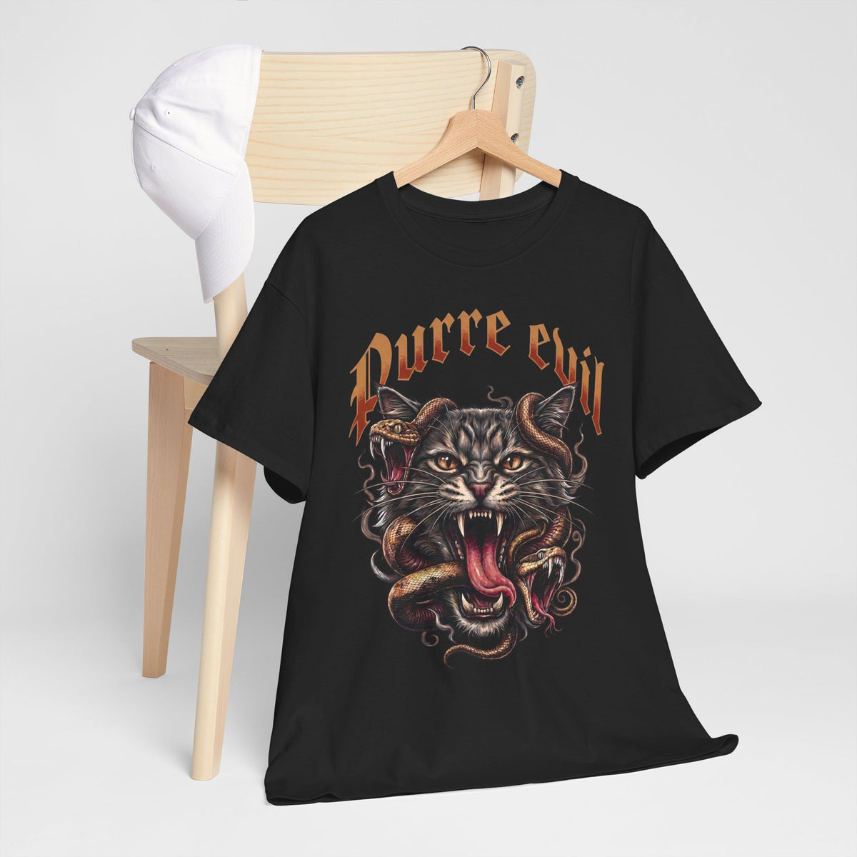 Purre Evil T-Shirt — Funny Heavy Metal Cat Snake Gothic Tee