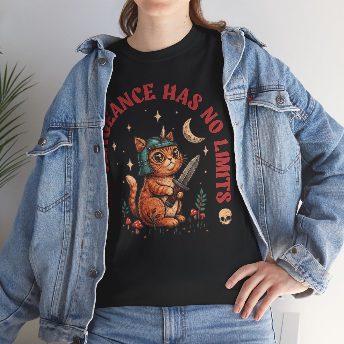 My Vengeance Has No Limits Kitten Shirt — Cute Fantasy Warrior Dagger T-Shirt