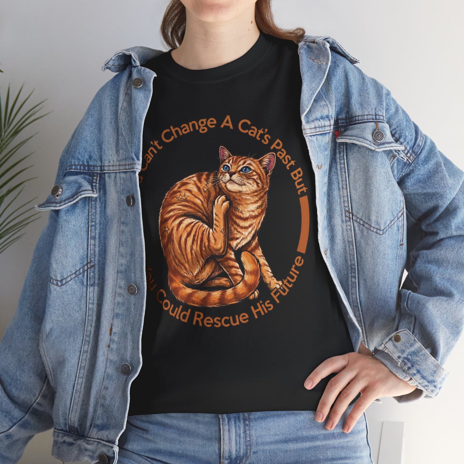 Rescue Cat T-Shirt — You Can't Change A Cat's Past Adoption Tee