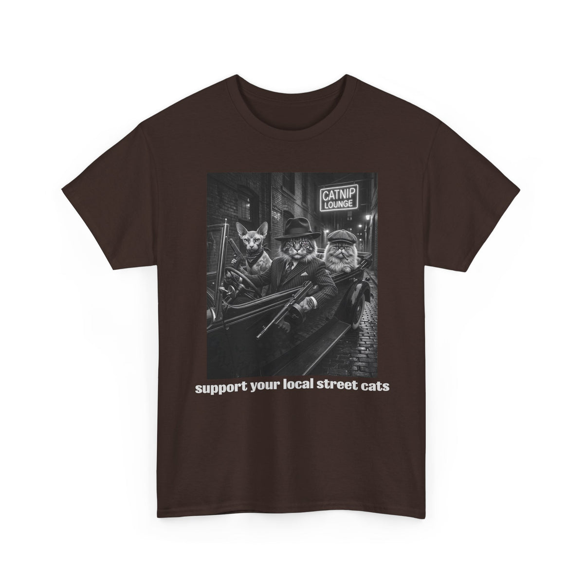 Support Your Local Street Cats T‑Shirt — Retro Rescue Cat Tee