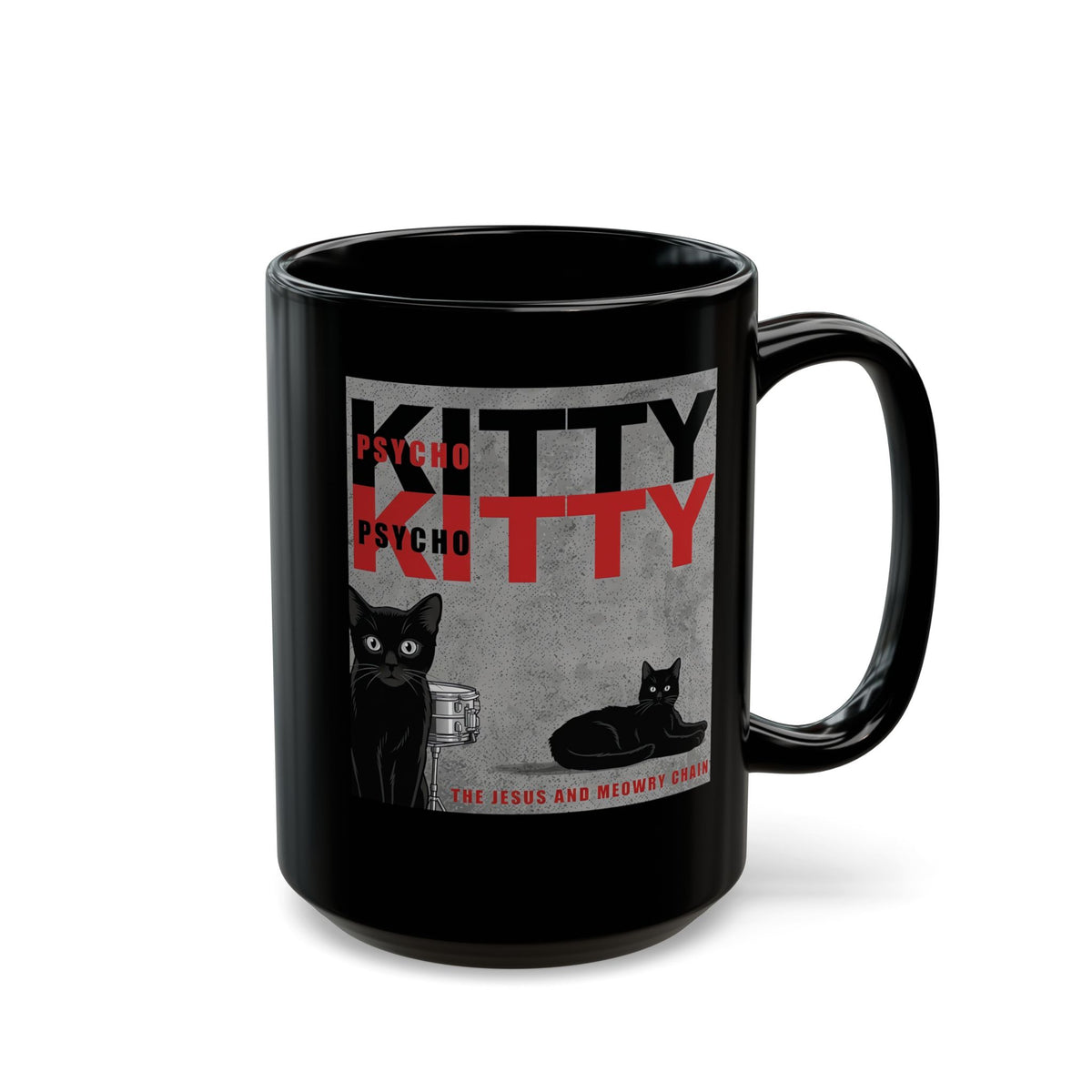 Kitty Mug Retro Black Cat Graphic T‑Mug