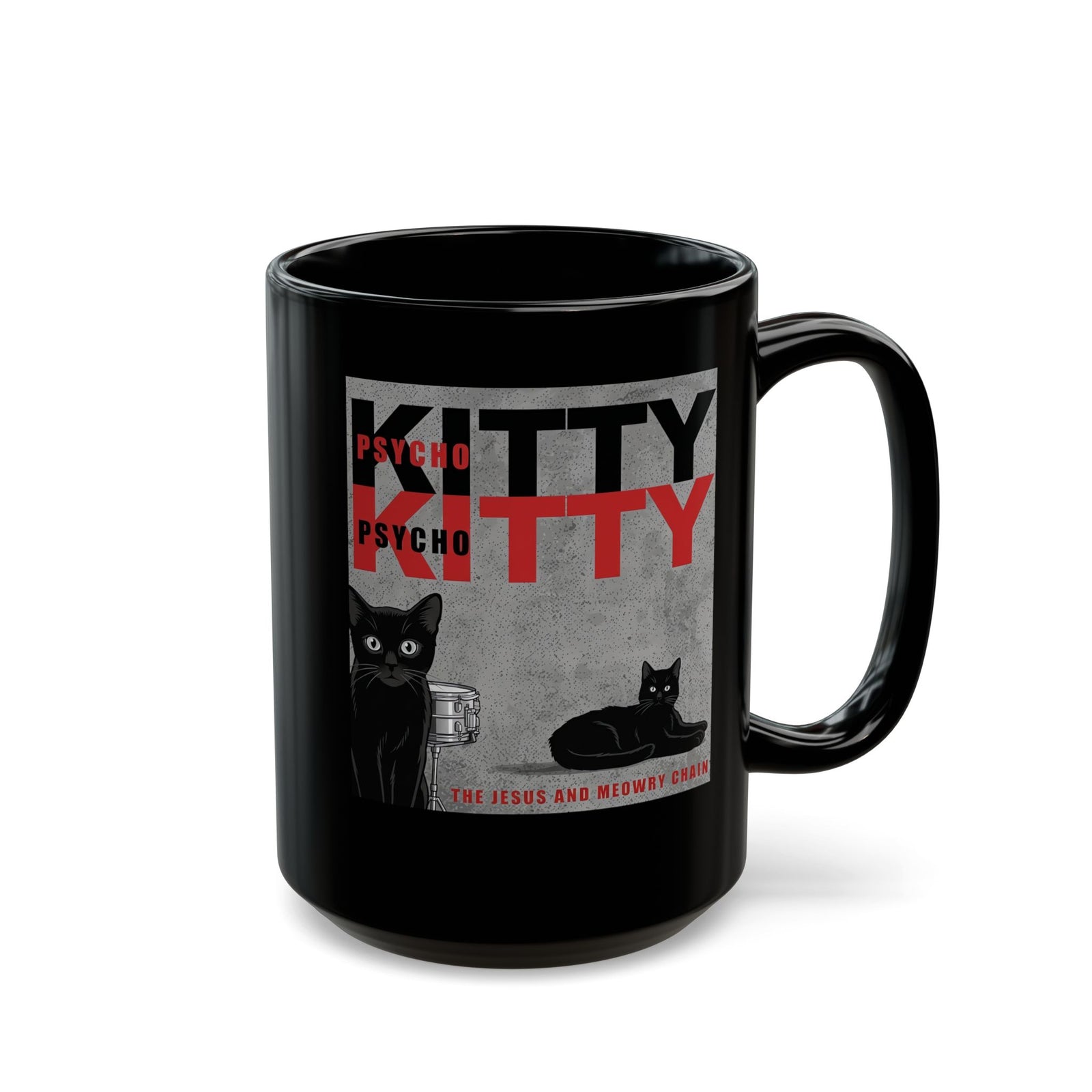 Kitty Mug Retro Black Cat Graphic T‑Mug