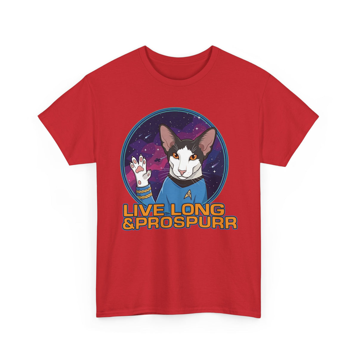 Sci‑Fi Cat 'Live Long Prospurr' T-Shirt