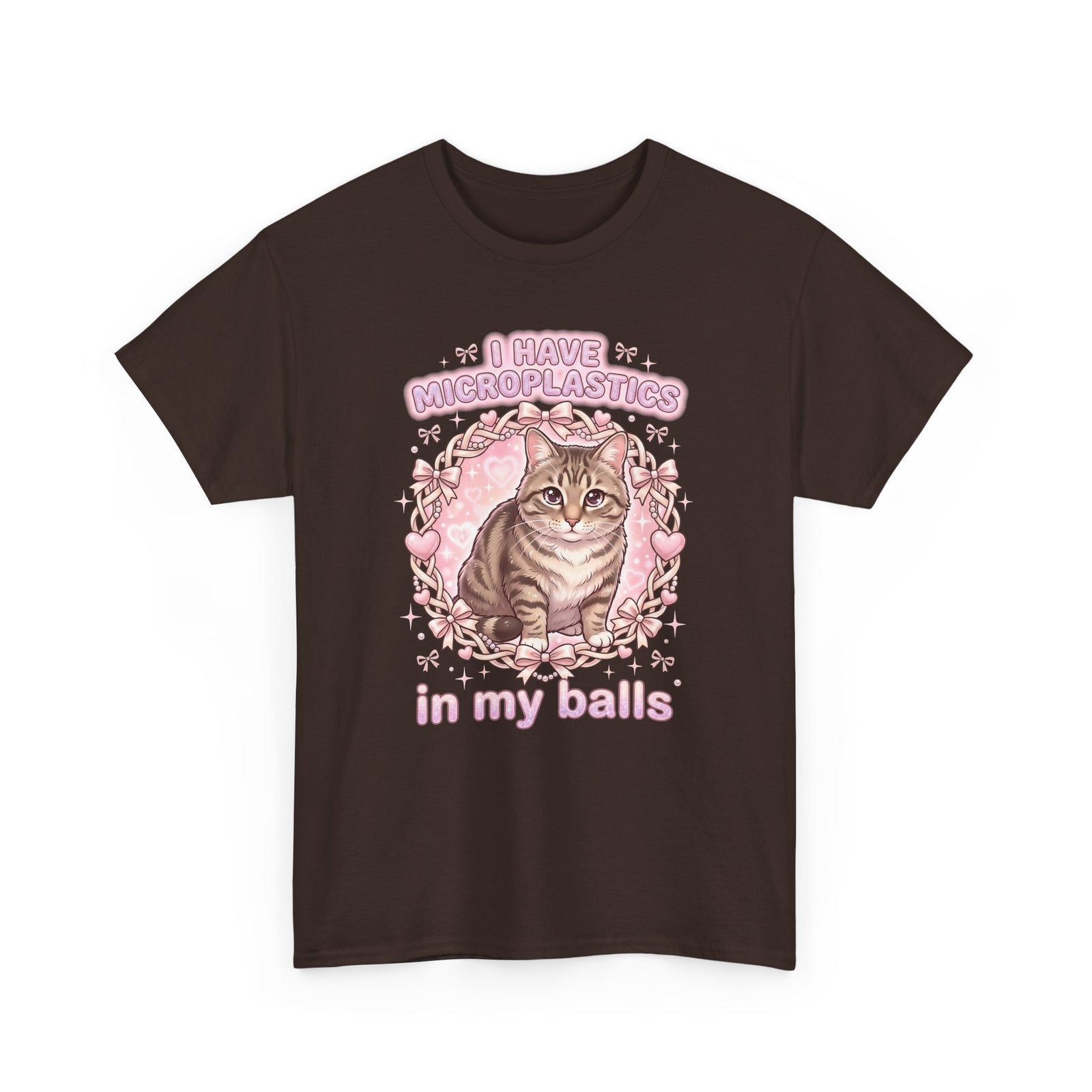 Funny Cat Tee "I Have Microplastics In My Balls" Meme Shirt